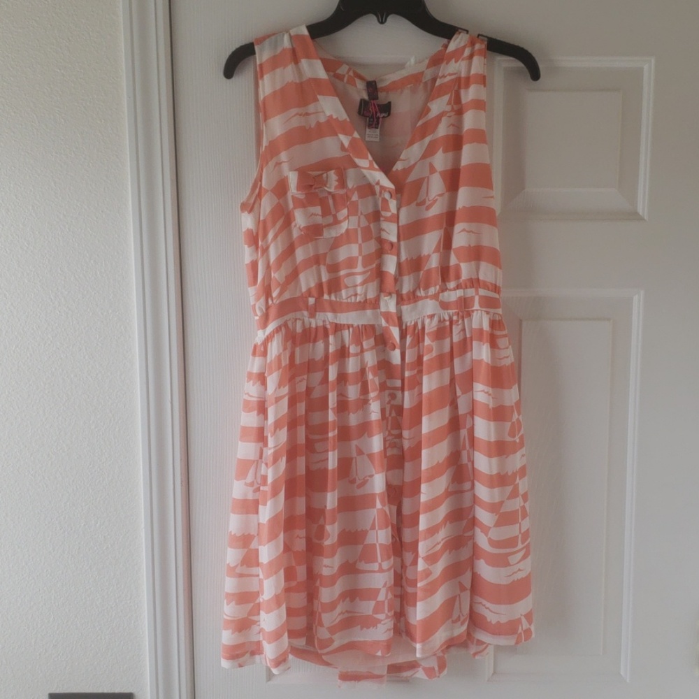 Boutique Stripe and Boat Dress Size 6/8